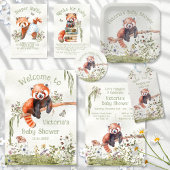 Schattig Baby Red Panda Beer Baby shower Ronde Sticker