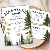 Adventure Forest Rustic Baby shower Invitation Kaart