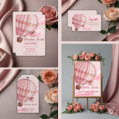 Adventure wacht op het Baby shower van de Roze Hot Informatiekaartje