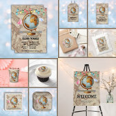 Avontuur wacht op Wereldkaart Baby shower Kaart