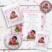 Oma te zijn | Meisjes bloemenBaby shower Ronde Button 5,7 Cm