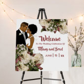 Elegant Floral African American Weddenschap Bedank Bedankkaart