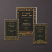 African Wedding Gold Kente Bewaar de datum Kaart (Personaliseer de collectie van deze zelfstandige maker.)