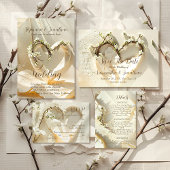 Sunlit Garden Branch Heart on Warm Cotton Wedding Kaart