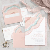 Agate Geode Glitter Wedding Roos Gold ID647 Save The Date