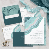 Agate Geode Glitter Vrijgezellenfeest Blauwgroen I Poster