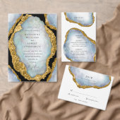 Verfijnde Agaat Parel Gouden Bruiloft Details Informatiekaartje (Personaliseer de collectie van deze zelfstandige maker.)