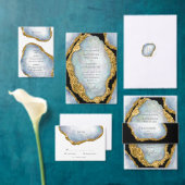 Agaat parel gouden bruiloft uitnodigingen wikkel (Personaliseer de collectie van deze zelfstandige maker.)