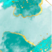 Agate Blauwgroen & Gold Floral Weddenschap Harteli Kaart