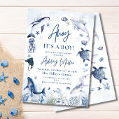 Ahoy! Het is een jongen, onder het Zee Boy Baby sh Papieren Bordje