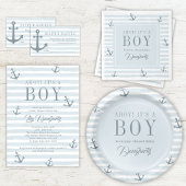 Nautisch Blauw Jongen Baby shower Luier Raffle Informatiekaartje