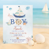 Ahoy Het is een Jongen Nautisch Baby shower Sticke Ronde Sticker