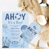 Ocean Animals Luier Raffle Kust Baby shower Informatiekaartje
