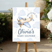 Vliegtuig Aviator Wolken Bruiloft Menu Bord