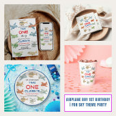 Airplane Boy 1st Birthday | Fun Sky Theme Party Kaart