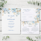 Iets blauw bloemengoud bruiloft douche Button (Personaliseer de collectie van deze zelfstandige maker.)