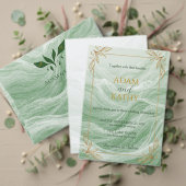 Salie Groene Marmer & Gouden Trouwmenu Menu (Personaliseer deze collectie van deze onafhankelijke maker. Test)