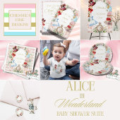 Alice in Wonderland Waterverf Bloemenroze