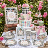 Alice in Wonderland Bloem Frame  2e verjaardag Cadeaulabel