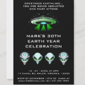 Alien UFO Ontvoering Ruimte Verjaardagsfeestje Bedankkaart