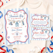 All American Boy Baby Shower Bedankt Cadeaulabel