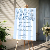 Alles wat ik zie is liefde schelpen bruiloft feest poster