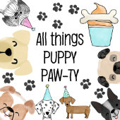 Puppy Dog Girl Birthday Pawty Kaart