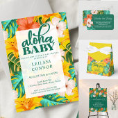 Tropische Bloemen Hawaiiaanse Aloha Baby Luier Raf Informatiekaartje