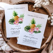 Aquarel Ananas Afstudeerfeest Bedankt Cadeaulabel