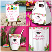 Aloha Afstuderen Luau klasse van 2024 achtergrond Wandkleed