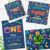 Alphabet Monsters Verjaardagsfeest ABC Bedankt Kaart