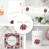 Antiek goud Elegant Goud Bourgondië Bloemenmotief Servet