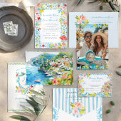 Amalfi Mediterranean Blue tiles Return Address Etiket