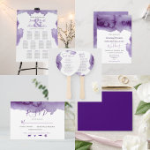 Moderne Paarse Waterverf Paint Spetter Bruiloft Etiket