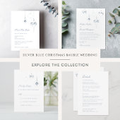 Kerst Bauble Ornamenten Ice Blue Bruiloft Kaart