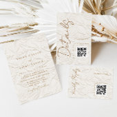 Ivory Simple QR-code Huwelijksdetails Informatiekaartje