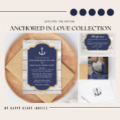 Verankerd in Nautical Anchor Stripe RSVP Kaartje