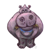 Cute Hippo in Santa Hat Pattern op Red Cadeaupapier