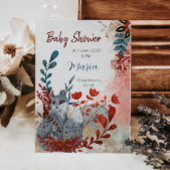 Cute Animals baby shower rood en blauw Ronde Sticker