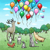 Dieren met Ballonnen Spandoek