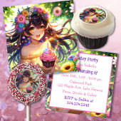  Anime Meisje Verjaardagscupcake Bedankdoosjes