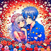 Floral anime thema bruiloft save the date