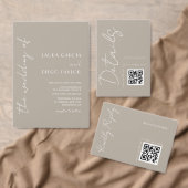 Moderne Neutral Wedding QR-code RSVP Kaartje (Personaliseer de collectie van deze zelfstandige maker.)