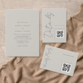 Eenvoudige moderne taupe bruiloft kaart (Personaliseer de collectie van deze zelfstandige maker.)