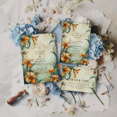 Antique Botanical Lily Wedding Kaart