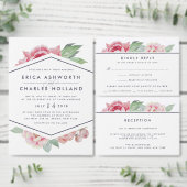 Antiek Peony | Uitnodiging tot weduwen en weddensc (Personaliseer de collectie van deze zelfstandige maker.)