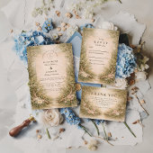 Antler Forest Romance Bruiloft Kaart