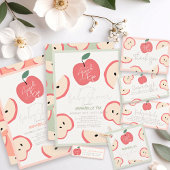 Apple of my Eye Pink Diaper Raffle Ticket Informatiekaartje