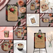 Apple van ons Eye Rustic Herfst Baby shower Informatiekaartje