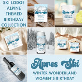 Retro Apres Ski Winter Mountain Birthday Party Kaart